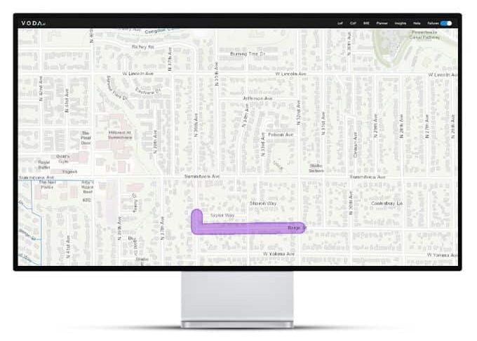 VODA.ai map showing Business Risk Exposure (BRE)
