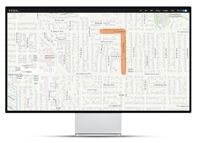 VODA.ai map showing Consequence of Failure (CoF)