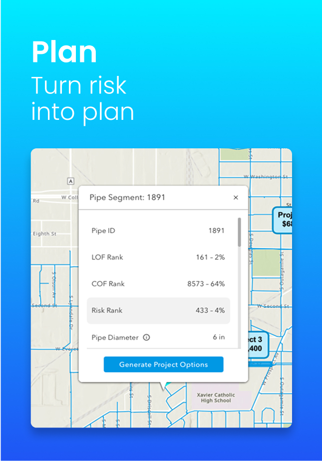 step-by-step water utility analytics workflow dashboard interface in small screen 2