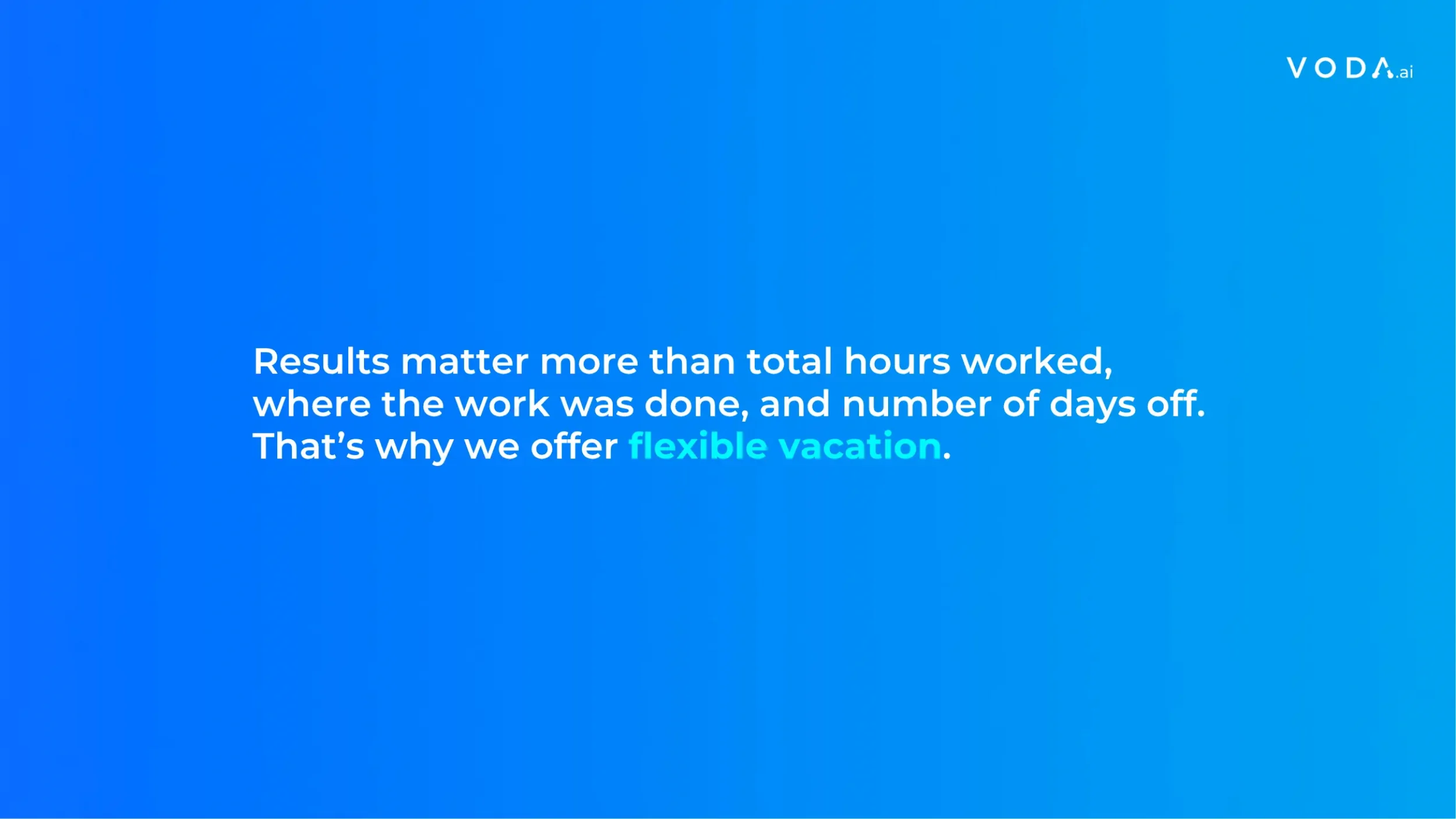 Culture Code VODA.ai - flexible vacation